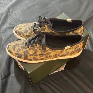 Leopard‎ Print Glitter Sneakers